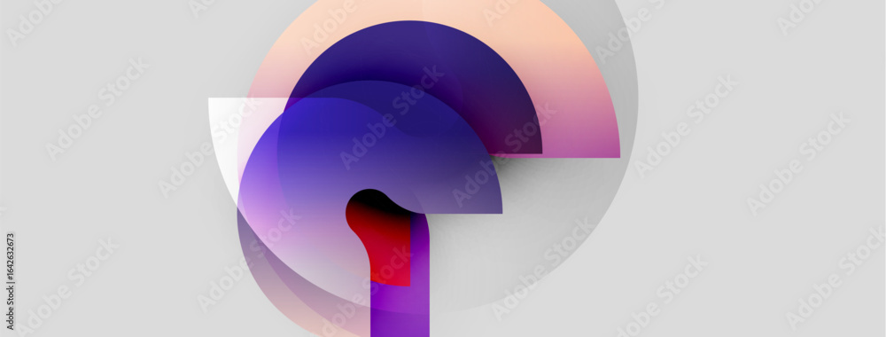 Aufkleber abstract composition. overlapping circles create dynamic visual effect. soft gradients, purple hues 