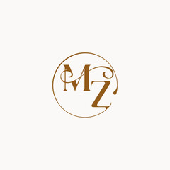 monogram elegant style luxurius feeling with flow MZ circle fows wedding logo letter
