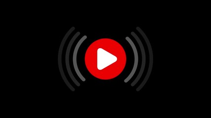 Live streaming icon for online broadcast icon isolated animation. Red button for live video stream, news,TV and internet digital player icon.4k simple live streaming icon animation.Live icon 4k sign . - Powered by Adobe
