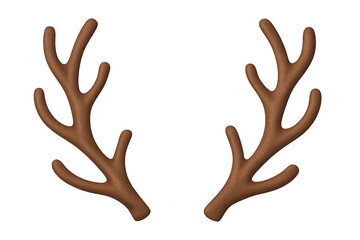 Obraz premium Realistic reindeer antlers creating festive atmosphere on transparent background