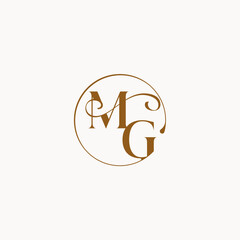 monogram elegant style luxurius feeling with flow MG circle fows wedding logo letter