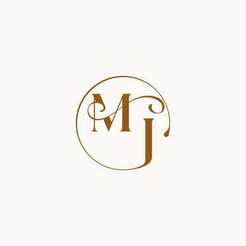 monogram elegant style luxurius feeling with flow MJ circle fows wedding logo letter