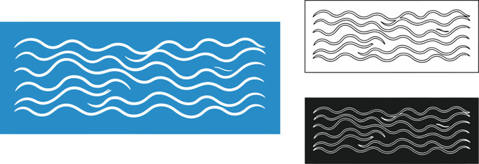 Vector water wave illustration ocean sea graphic design art