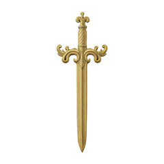 PNG Elegant ornate golden sword illustration.