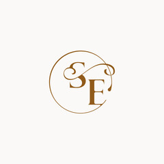 monogram elegant style luxurius feeling with flow SE circle fows wedding logo letter
