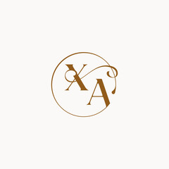 XA letter luxurius feeling with flow circle fows wedding logo monogram elegant style