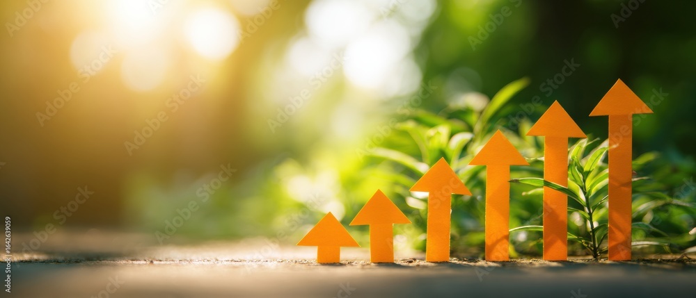 Poster professional skill upgrade concept with stepwise ascending arrows modern growth and self-development