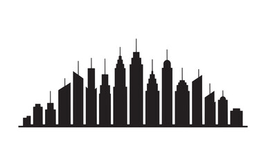 Obraz premium Cityscape Silhouette Urban Skyline Graphic Design, Minimalist Metropolis Illustration for Modern Visuals and Creative Projects with Bold Contrasts
