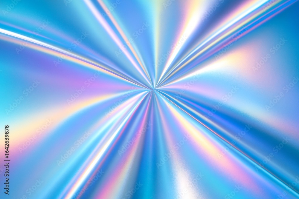 Poster abstract colorful light burst background with dynamic radial beams and iridescent hues converging in