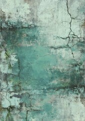 Obraz premium High-Quality Vintage Cracked Concrete Texture with Rustic Blue Green Patina for Authentic Backgrounds and Modern Artistic Designs