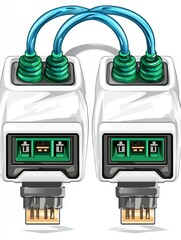 Dual Data Transfer Device with Cables