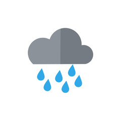 Cloudy Weather Icon with Raindrops Symbolizing Rain and Forecast Weather Conditions