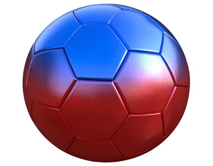 Fototapeta premium Modern Colorful Soccer Ball with Gradient Panels, Angled Side View, Isolated