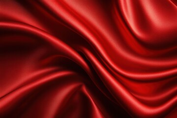 Fototapeta premium Luxurious Red Silk Fabric Flowing in Elegant Waves and Creating a Stunning Visual Texture.