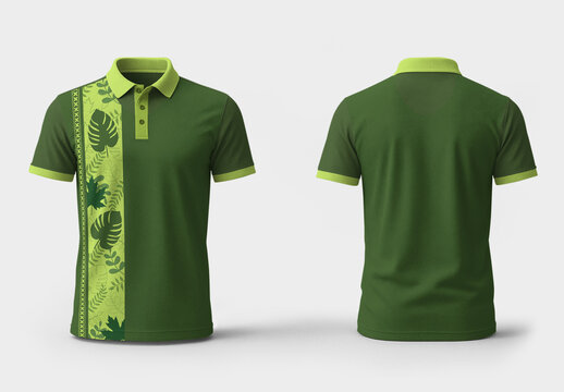 Modern Olive Green Short Sleeve Polo T-Shirt Design
