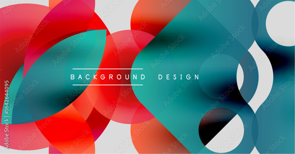 Aufkleber abstract colorful shapes overlap. dynamic composition creates modern visual effect. background desig