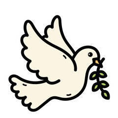 White Dove with Olive Branch