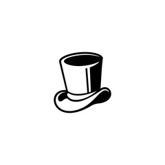 Hat black simple design on white background 