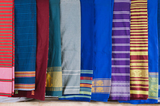 Colorful Display of Traditional Indonesian Sarongs