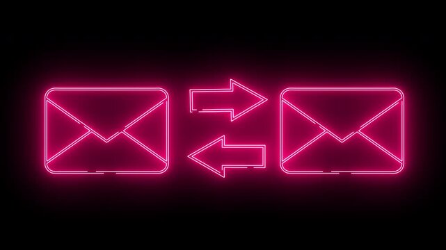 messaging icon with neon effect