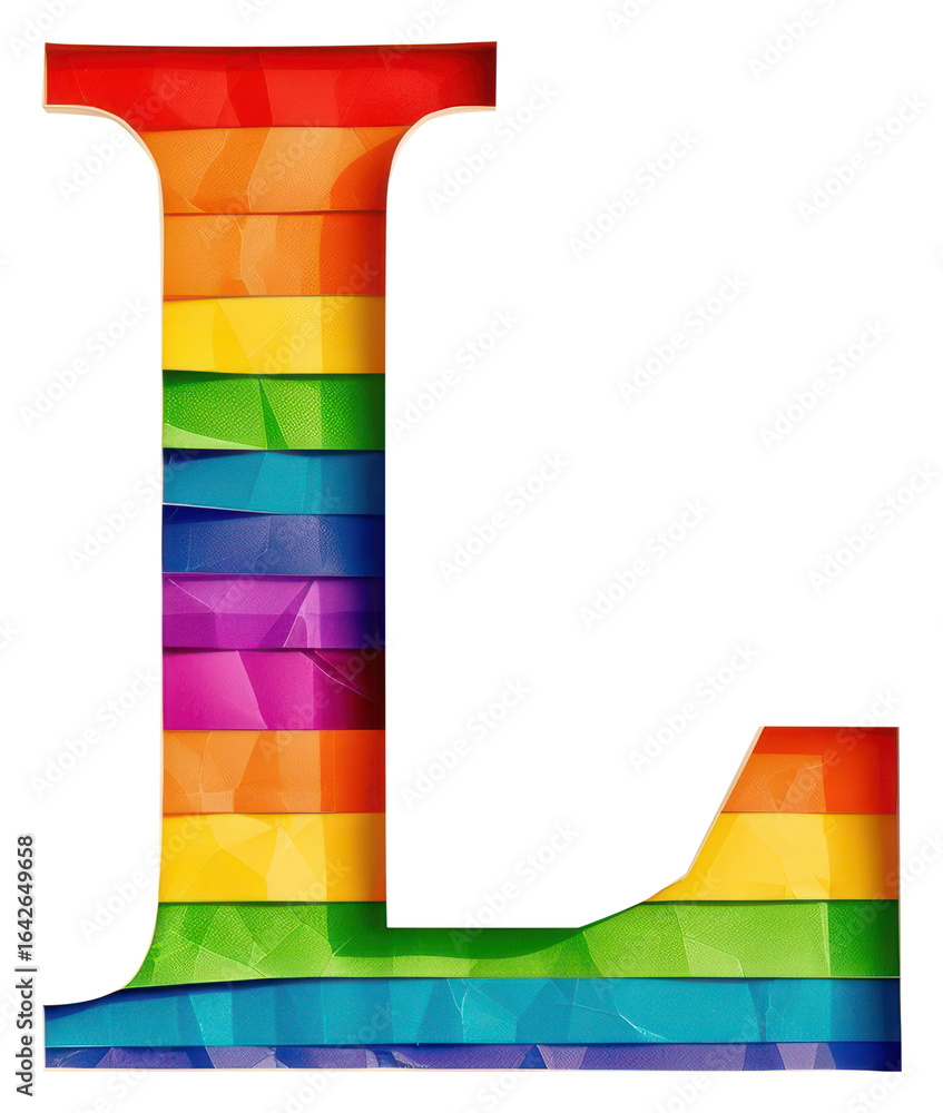 Poster png rainbow with alphabet l pattern font text.