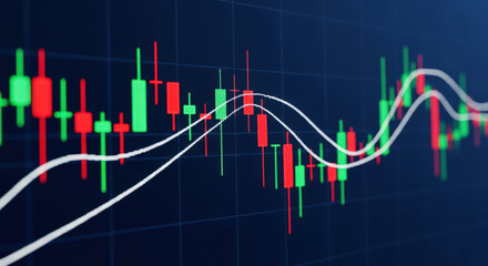 Navigating Stock Market Trends A Detailed View of Candlestick Charts and Moving Averages for Strategic Investment Decisions and Financial Analysis