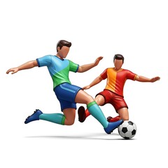 Obraz premium soccer players in action, vector illustration