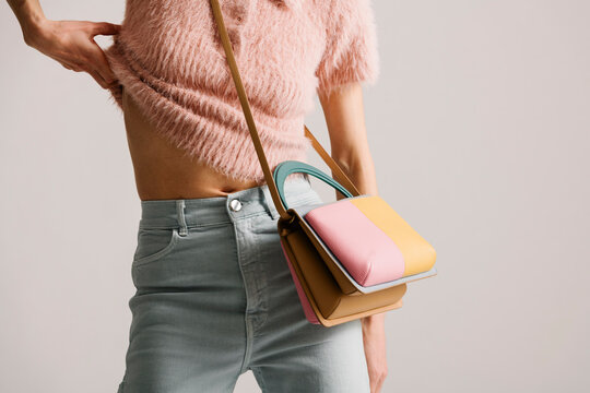 Close-Up of a Stylish Modern Handbag Worn With a Chic Casual Out