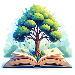open book with tree