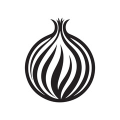 minimalist onion logo with white background