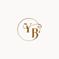 YB letter luxurius feeling with flow circle fows wedding logo monogram elegant style
