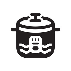 minimalist rice cooker logo with white background