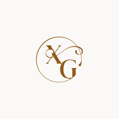 XG letter luxurius feeling with flow circle fows wedding logo monogram elegant style