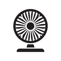 minimalist fan logo with white background