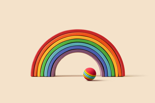 LGBT rainbow flag toy with striped ball