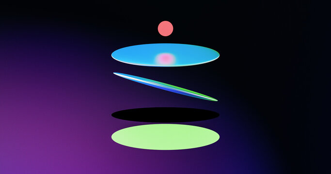 Modern Balance Concept with Floating Elements and Zen Composition