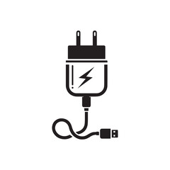 minimalist cellphone charger logo with white background