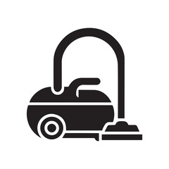 minimalist vacuum cleaner logo with white background