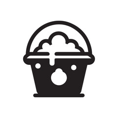 minimalist bucket logo with white background