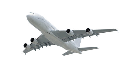 3d large airplane taking off upwards isolated on transparent background