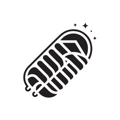 minimalist sleeping bag logo with white background