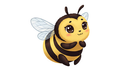 Fototapeta premium Cute Cartoon Bee Character Isolated on White Background