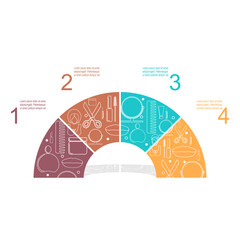Concept of four features or option of project to select. Minimal infographic illustration for business, fashion and cosmetology information visualization.