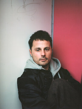 Moody Indoor Portrait with Pink Tones