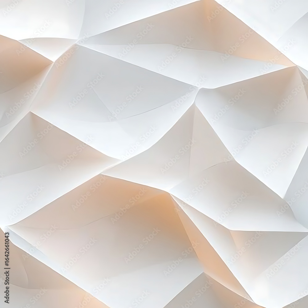 Poster abstract white and peach geometric background with soft shadows and gentle curves for creative proje