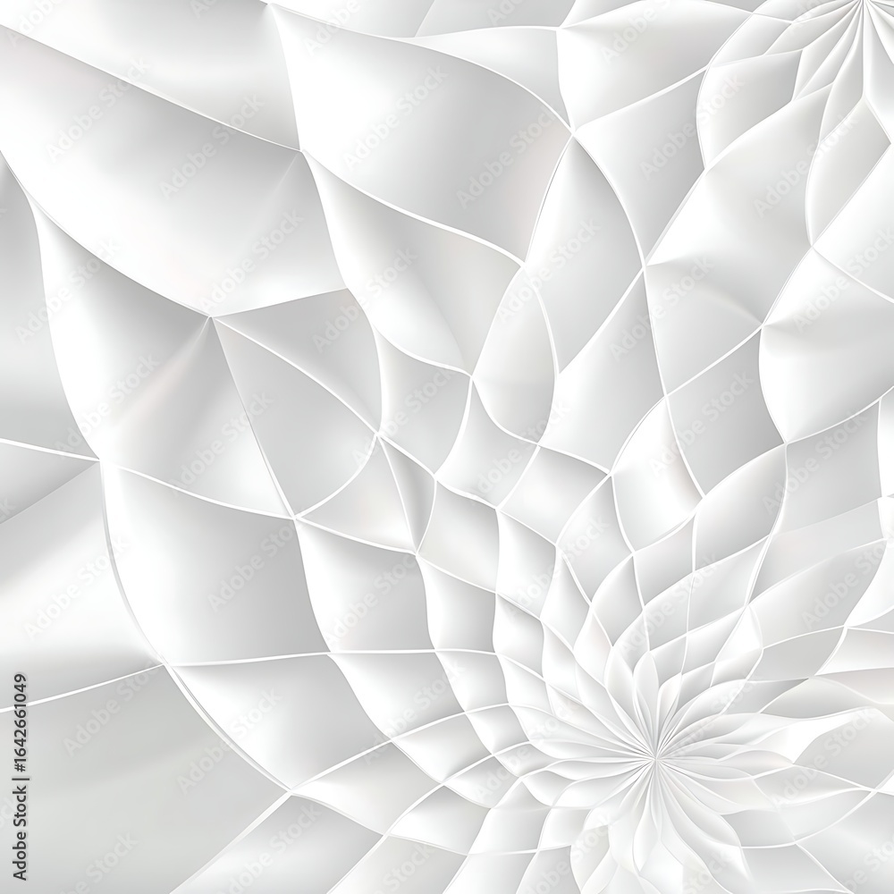 Poster abstract white spiral pattern design with geometric shapes creating a smooth and elegant background 