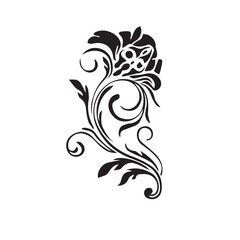 floral design element black