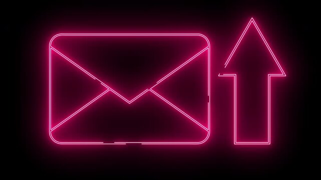 send message icon with neon effect