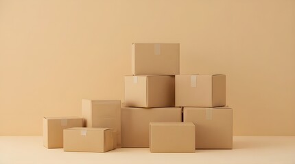 Obraz premium stack of cardboard boxes