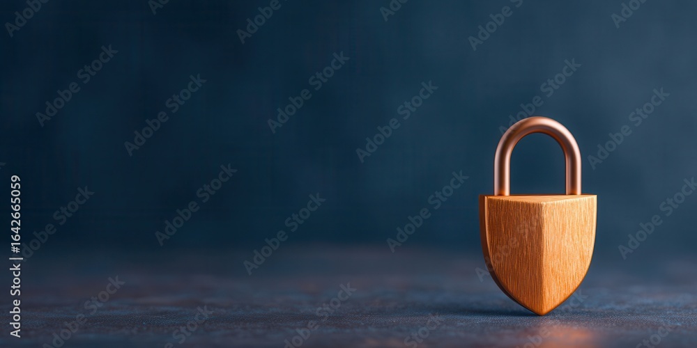 Poster anonymous browsing cybersecurity concept. a close-up of a shiny padlock on a dark background.